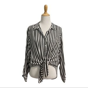 Black and white striped dress shirt
